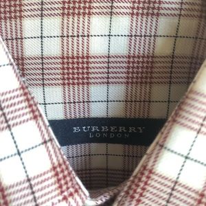 Mens’ Vintage Burberry London Red Plaid Button Down Shirt - Size Medium